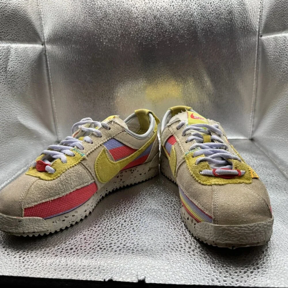 Size 3.5 Nike Union Cortez Lemon Frost Multicolor Mens Low‎ Top Shoes DR1413-100